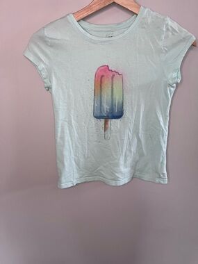 Gap Kids Girls XL Light Green Popsicle Graphic Short Sleeve T-Shirt